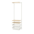 BOAXEL Wardrobe combination, white/oak, 62x40x201 cm