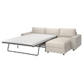 VIMLE 3-seat sofa-bed with chaise longue, with wide armrests/Gunnared beige