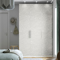 PAX / MISTUDDEN Wardrobe combination, white/grey patterned, 150x60x236 cm