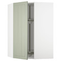 METOD Corner wall cabinet with carousel, white/Stensund light green, 68x100 cm