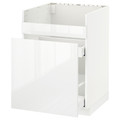 METOD Base cb f HAVSEN snk/3 frnts/2 drws, white Maximera, Ringhult white, 60x60 cm