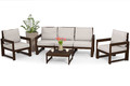 Garden Furniture Set Malta for 5 persons, dark brown/grey