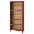 HEMNES Bookcase, red stained/light brown stained, 90x197 cm