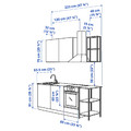 ENHET Kitchen, white, oak effect, 223x63.5x222 cm