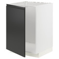 METOD Base cabinet for sink, white/Upplöv matt anthracite, 60x60 cm