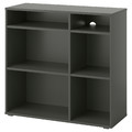 VIHALS Shelving unit with 4 shelves, dark grey, 95x37x90 cm