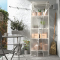 JOSTEIN Shelving unit with cover, in/outdoor wire/transparent white, 61x41x180 cm