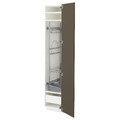 METOD / MAXIMERA High cabinet with cleaning interior, white/Havstorp brown-beige, 40x60x200 cm