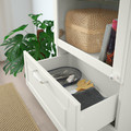 BESTÅ Storage combination w glass doors, white Smeviken, Ostvik/Kabbarp white clear glass, 60x42x202 cm