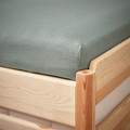 VÅRVIAL Fitted sheet for day-bed, grey-green, 80x200 cm