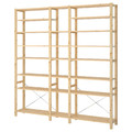 IVAR 3 sections/shelves, pine, 219x30x226 cm