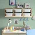 TROFAST Wall storage, light white stained pine/white, 93x21x30 cm