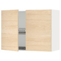 METOD Wall cabinet w dish drainer/2 doors, white/Askersund light ash effect, 80x60 cm