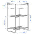 JOSTEIN Shelving unit with container, in/outdoor/wire white, 61x40x90 cm