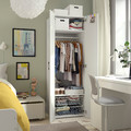 SMÅSTAD / PLATSA Wardrobe, white/light green, 60x57x181 cm