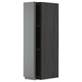 METOD Wall cabinet with shelves, black/Voxtorp dark grey, 20x80 cm