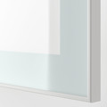 BESTÅ Shelf unit with glass doors, white Glassvik/white/light green frosted glass, 120x42x38 cm