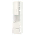 METOD / MAXIMERA Hi cab f micro combi w door/3 drwrs, white/Veddinge white, 60x60x240 cm