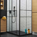 GoodHome Shower Panel Wall Ahti 80 cm, chrome/black