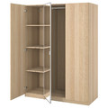 PAX / FORSAND/ÅHEIM Wardrobe combination, white stained oak effect/mirror glass, 150x60x201 cm