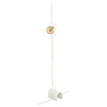 HÅRSLINGA / MOLNART Floor lamp with light bulb, white/mushroom brown clear glass