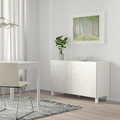 BESTÅ Storage combination with doors, white, Laxviken white, 120x40x74 cm