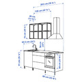 ENHET Kitchen, white, oak effect, 203x63.5x222 cm