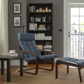 POÄNG Armchair and footstool, brown/Gunnared blue