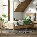 TONSTAD Bed frame with storage, oak veneer/Lönset, 90x200 cm