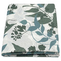 RINGBUK Tablecloth, white green/blue/leaves, 145x240 cm