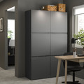 BESTÅ Storage combination with doors, dark grey/Västerviken dark grey, 120x42x193 cm