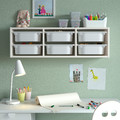 TROFAST Wall storage, white/white, 99x21x30 cm