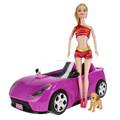Fashion Girl Travel Doll Convertible Car 3+