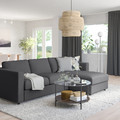 VIMLE 3-seat sofa-bed with chaise longue, Hallarp grey