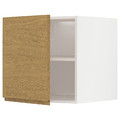 METOD Top cabinet for fridge/freezer, white/Voxtorp oak effect, 60x60 cm