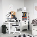 SMÅSTAD / PLATSA Bookcase, white white, with 3 drawers, 60x55x123 cm