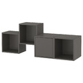 EKET Wall-mounted cabinet combination, dark grey, 140x35x53 cm