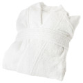 ROCKÅN Bath robe, white, S/M