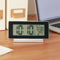 FILMIS Clock/thermometer/alarm, low-voltage/black, 16.5x9 cm