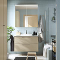 HAVBÄCK / ORRSJÖN Wash-stnd w drawers/wash-basin/tap, beige/white marble effect, 102x49x71 cm