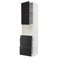 METOD / MAXIMERA Hi cab f micro combi w door/3 drwrs, white/Upplöv matt anthracite, 60x60x240 cm