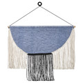 HÄNGALM Hanging tapestry, beige black/light lilac-blue, 85x60 cm