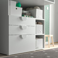 SMÅSTAD Changing table, white light green/with 3 drawers, 90x79x100 cm