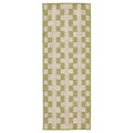 GÅNGSTIG Kitchen mat, flatwoven green/off-white, 45x120 cm