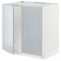 METOD Base cabinet for sink + 2 doors, white/Kallarp light grey-blue, 80x60 cm