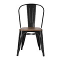 Metal Chair Paris Wood, black