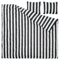 SLÅNHÖSTMAL Duvet cover and 2 pillowcases, black/white/striped, 200x200/50x60 cm