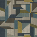 GoodHome Vinyl Wallpaper on Fleece Galene, ocher/turquoise