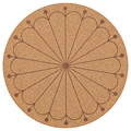 SVARTVIDE Place mat, cork/patterned, 35 cm