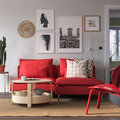 SÖDERHAMN 2-seat sofa with chaise longue, Tonerud red